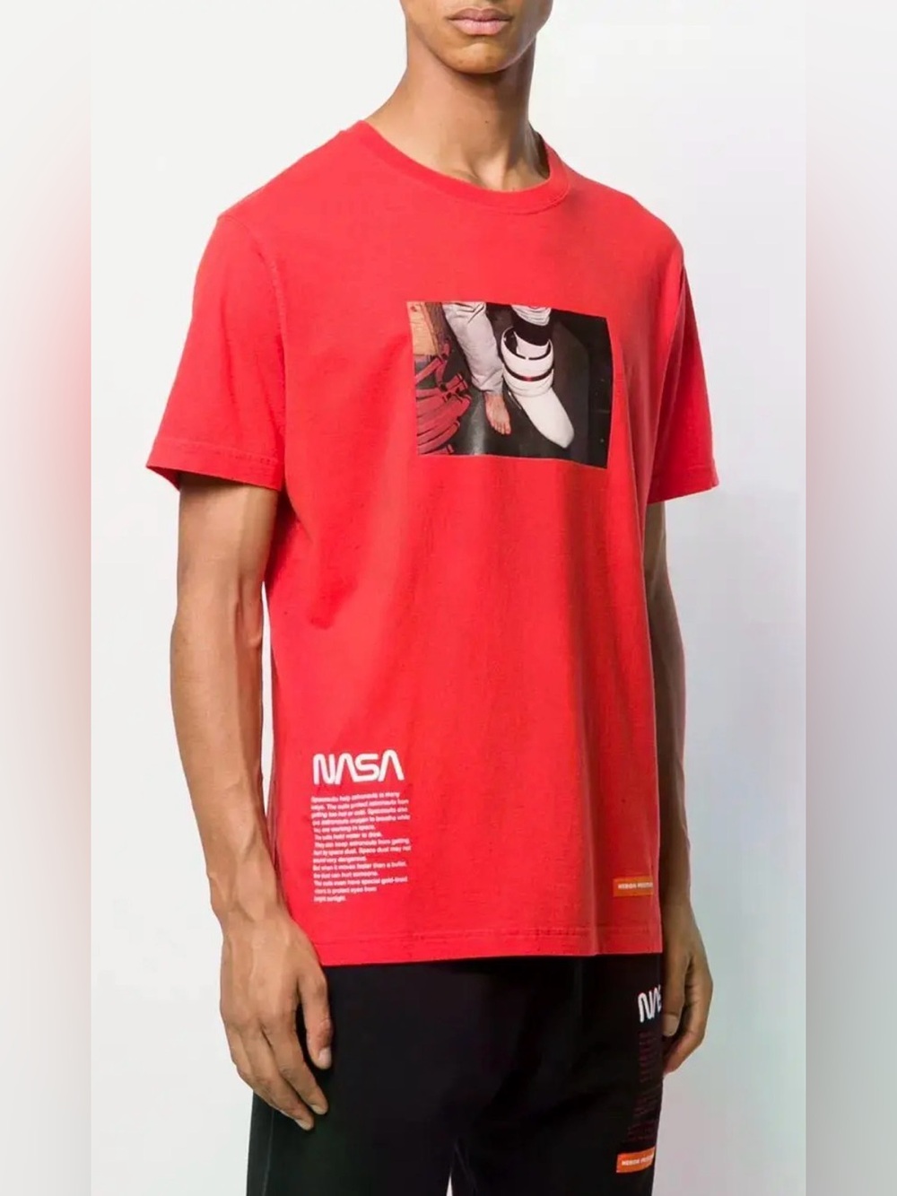 Heron Preston Red Contrast Print Tee Shirt. Sz M
